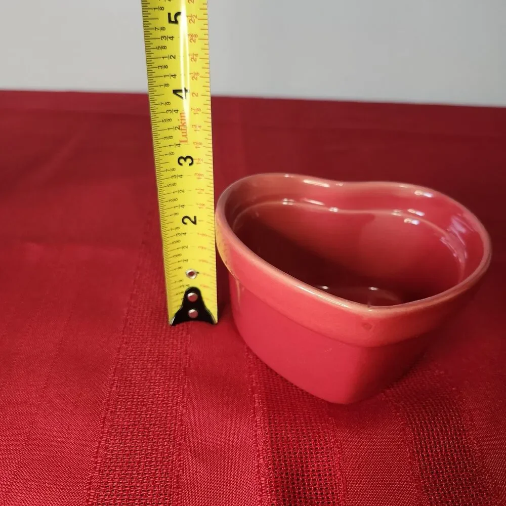 Red Ceramic Heart Ramekin Michaels Celebration 4.5